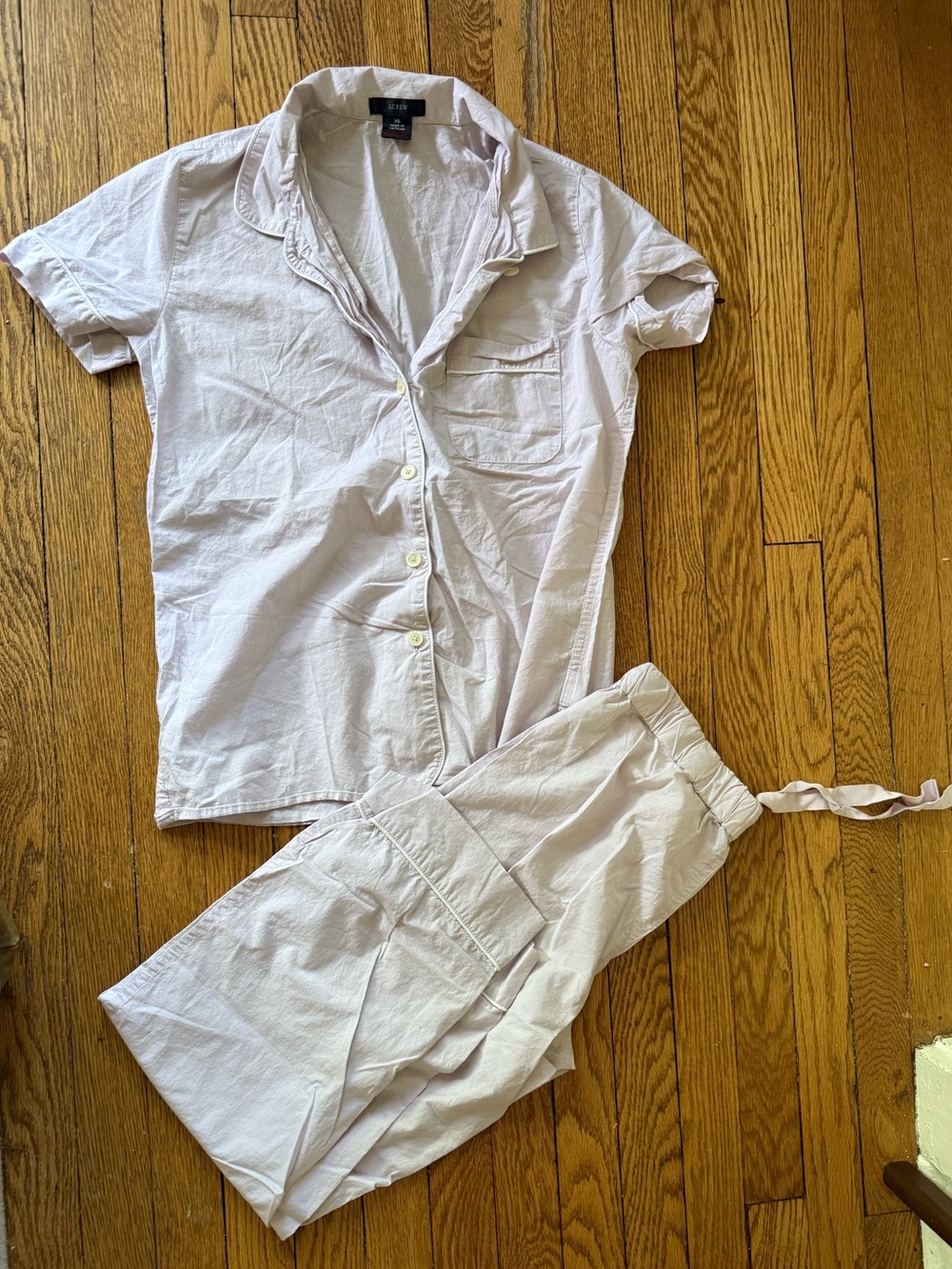 J Crew Lavender Short-Sleeve / Pant Cotton Pajama Set - Size XS